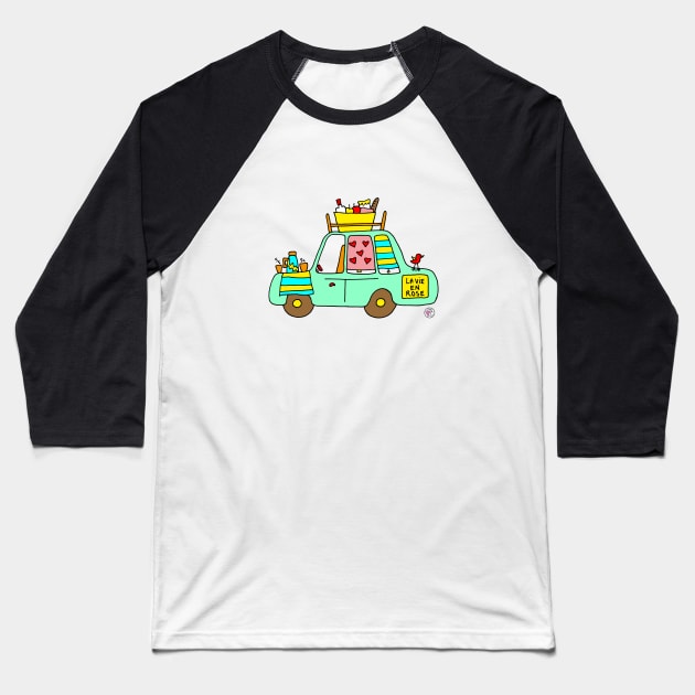 Cute car Baseball T-Shirt by Mellowdays